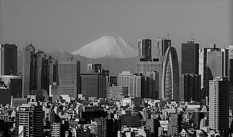 japan-mount-fuji-tokyo-bw